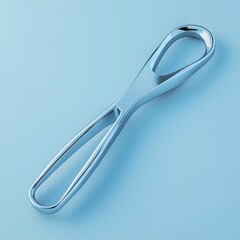 Poster - Sleek surgical retractor isolated on a minimalist background with its metallic arms gleaming under soft light ready for use in delicate procedures