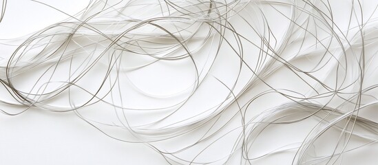 tangled threads on white, abstract background, design texture
