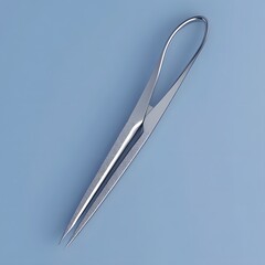Poster - stainlesssteel pair of forceps isolated on a minimalist background with its precision grip ready for