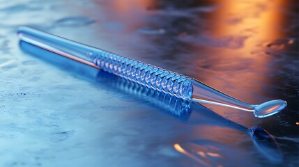 Poster - Sterile dental scaler isolated on a minimalist background with its sharp tip gleaming ready for precise oral cleaning