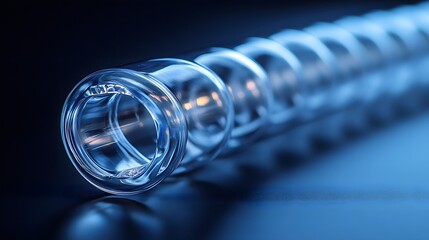 Poster - Sterile endotracheal tube isolated on a minimalist background ready for airway management during anesthesia or emergencies