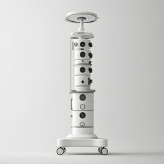 Fototapete - Sterile laparoscopic tower isolated on a minimalist background used for minimally invasive surgeries