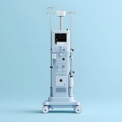 Poster - Sterile laparoscopic tower isolated on a minimalist background used for minimally invasive surgeries
