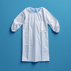 Fototapete - Sterile medical gown neatly folded on a minimalist background representing protection and hygiene in medical environments