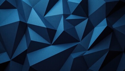 Poster - Geometric blue abstract background with triangular patterns