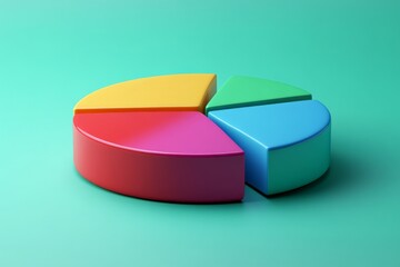 Aufkleber - Colorful 3D pie chart displayed on a bright background illustrating data visualization concepts