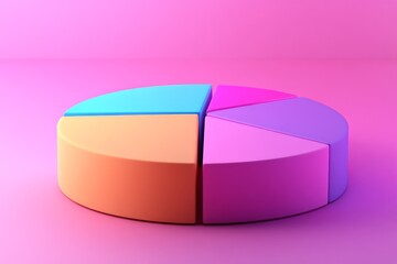 Aufkleber - Colorful pie chart representing data segments on a vibrant backdrop during the daytime