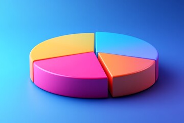 Poster - Colorful pie chart on a gradient background representing data visualization and analytical concepts