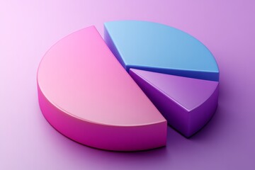 Poster - colorful pie chart representation illustrating data distribution in a modern design setting