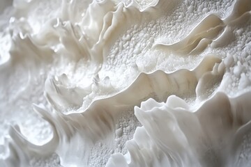 Aufkleber - Textured surface resembling waves with delicate layers in a soft white color showcasing natural artistry and craftsmanship