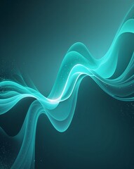 Aufkleber - A dark teal shifting into light aqua magical energy waves abstract gradient background
