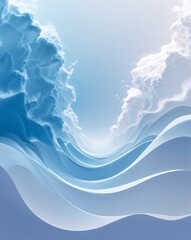 Aufkleber - A light blue fading into soft white magical energy waves abstract gradient background