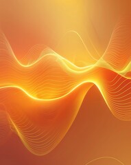 Aufkleber - A warm orange fading into golden yellow magical energy waves abstract gradient background