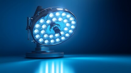 Poster - Sterile surgical light isolated on a minimalist background designed to provide bright illumination during medical procedures