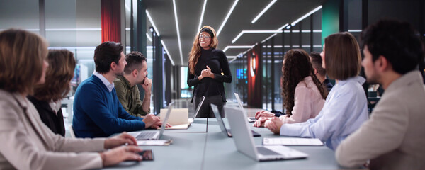 Poster - Corporate Manager Leading Multicultural Team