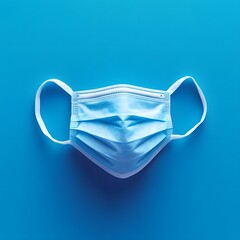 Poster - Sterile surgical mask isolated on a minimalist background symbolizing protection and hygiene in medical settings