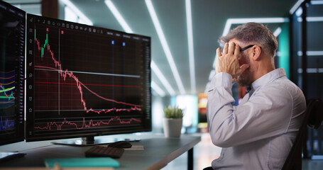 Poster - Financial Loss Data. Businessman With Stock Loss