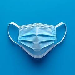 Poster - Sterile surgical mask isolated on a minimalist background symbolizing protection and hygiene in medical settings