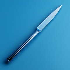 Fototapete - Sterile surgical scalpel isolated on a minimalist background its sharp blade ready for precise incisions during medical procedures