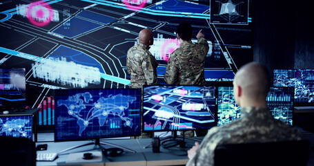 Poster - Man Working At Army Technology Center