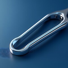 Fototapete - Surgical clamp gleaming under soft light isolated on a minimalist background its stainlesssteel finish reflecting precision and functionality