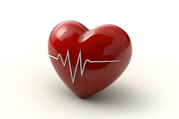 Poster - Heart symbol representing health and vitality with an electrocardiogram line for medical themes