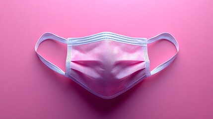 Fototapete - Surgical mask laid flat on a minimalist background simple yet protective representing essential healthcare in modern environments