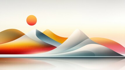 Poster - A bold, abstract coastline illustration with geometric shapes and bold lines, evoking the natural boundaries of land and sea.