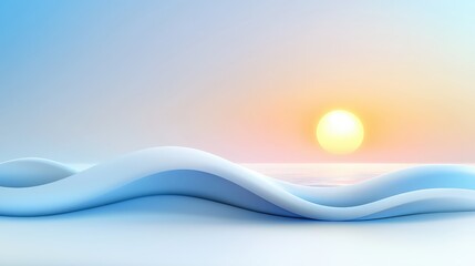 Poster - A modern ocean horizon icon with smooth curves depicting the waves and sky, symbolizing the endless beauty of the ocean's horizon.