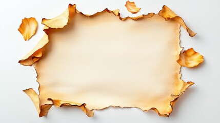 Poster - A piece of slightly aged parchment paper with rough texture, yellowed edges, and subtle creases, laid flat against a white background, conveying a sense of nostalgia and classic beauty