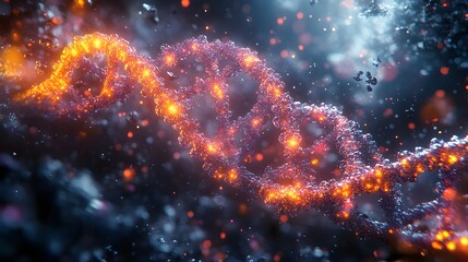 Poster - intricate 3d depiction of dna with chemical bonds and molecular structures visually interacting set 