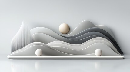 Poster - A set of abstract icons designed with minimalistic lines and a monochromatic palette, evoking elegance.