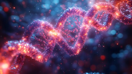 Poster - Intricate 3D depiction of DNA with chemical bonds and molecular structures visually interacting set in a lablike environment with highdefinition details