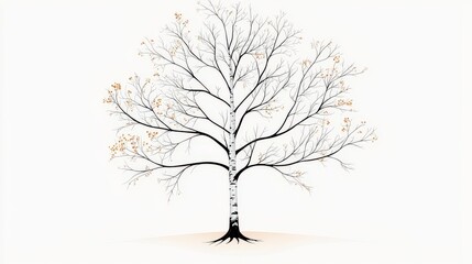Poster - A simple and elegant flat vector birch tree silhouette design, perfect for nature-inspired themes, with smooth lines and a minimalist aesthetic