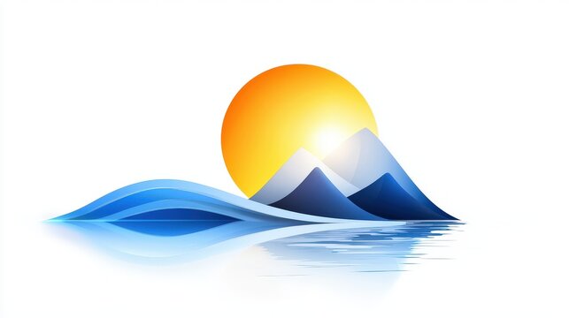An abstract ocean shore logo created using geometric lines and shapes, representing the meeting point of the water and land.