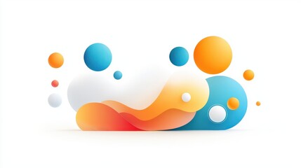 Aufkleber - Circular abstract icons with vibrant colors and fluid shapes, representing innovation and creativity.