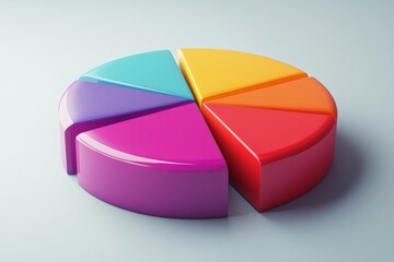 Poster - Colorful pie chart displaying various segments of data on a smooth background