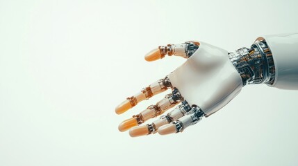 Aufkleber - Realistic robotic hand reaching out with intricate details and modern design elements