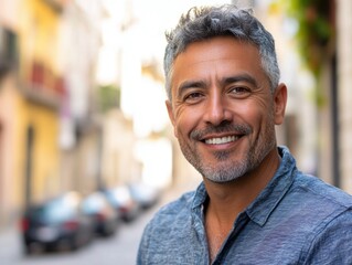 Wall Mural - Smiling Man on Street