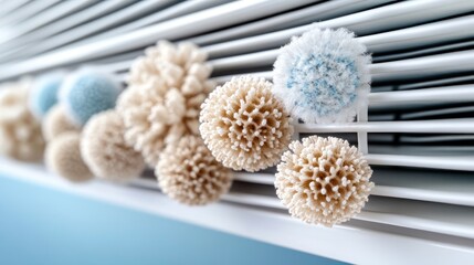 Aufkleber - Decorative textured spheres in soft color tones on a white background