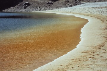Wall Mural - water's edge on a sandy beach, ideal for summer vacation or relaxing getaway