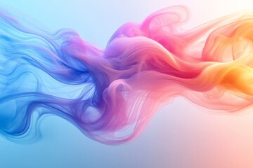Aufkleber - Vibrant swirls of blue, pink, and orange creating a dynamic abstract artwork in soft flow
