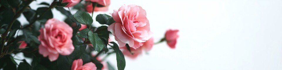 Wall Mural - Fresh pink blooms arranged on a flat surface