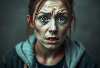 Wall Mural - Female scared portrait