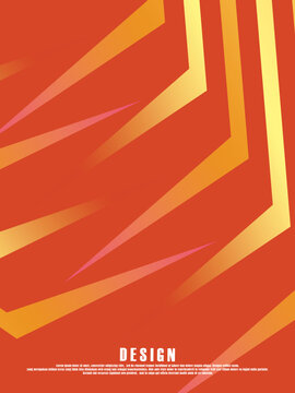 Abstract orange poster background vector. Minimalist style cover template with orange gradient 3d abstract pattern. Ideal design for social media, covers, banners, flyers, etc.