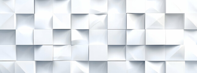 Wall Mural - White background with white cubes of different sizes