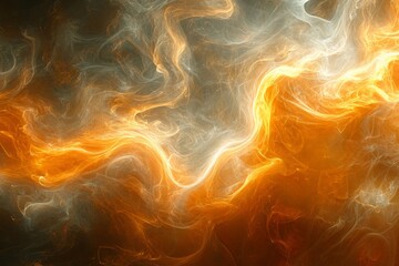 Aufkleber - Vibrant abstract swirl of orange and white hues creates a dynamic flow in a dreamlike atmosphere
