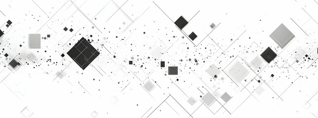 Poster - White background with white cubes of different sizes