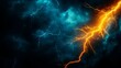 © Arthur Constantine - Fiery Orange Lightning Bolt Against Dark Blue Storm Clouds