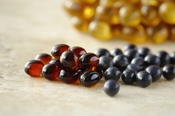 Close-up shot of various colored beads arranged together